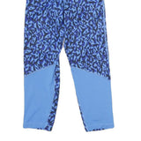 NIKE Womens Joggers Blue & Black XS W22 L20 Printed Slim Fit Athletic Leggings