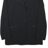 MANISANCE Womens Black & Grey Pinstripe Tailored Jacket XXS Polyester Blend
