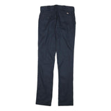 DICKIES Womens Regular Fit Navy Blue Cotton Blend Straight Leg Trousers W28 L32