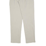LACOSTE Womens Cotton Cream Regular Straight Trousers W32 L32 Classic Zip