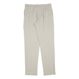 LACOSTE Womens Cotton Cream Regular Straight Trousers W32 L32 Classic Zip