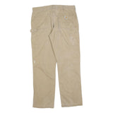 CARHARTT Mens Regular Fit Beige Workwear Denim Zip W36 L32 Carpenter Jeans