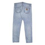 CARHARTT Mens Jeans Blue Regular Straight Denim Light W34 L32 Button Closure