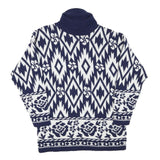 WORTHINGTON Mens Blue & White Patterned Pullover Jumper Turtle Neck M Acrylic