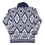 WORTHINGTON Mens Blue & White Patterned Pullover Jumper Turtle Neck M Acrylic