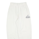 ADIDAS Womens Joggers White S W26 L26 Cotton Blend Logo Elastic Waist