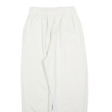 ADIDAS Womens Joggers White S W26 L26 Cotton Blend Logo Elastic Waist