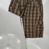 Lee Checked Cargo Shorts - 30W 11L Brown Cotton