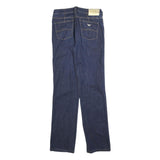 ARMANI JEANS Womens Slim Blue Denim Jeans W28 L32 Stylish Logo Zip
