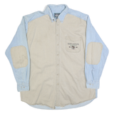WOOLRICH Mens Beige & Blue Cotton Blend Shirt XL North American Sportsman