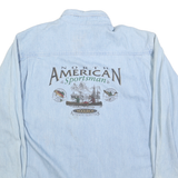 WOOLRICH Mens Beige & Blue Cotton Blend Shirt XL North American Sportsman