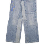 Womens Blue Denim Regular Fit Straight Leg Jeans W28 L29 Patchwork Zip