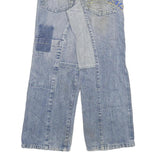 Womens Blue Denim Regular Fit Straight Leg Jeans W28 L29 Patchwork Zip