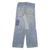 Womens Blue Denim Regular Fit Straight Leg Jeans W28 L29 Patchwork Zip