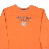 NAUTICA Mens Orange Sweatshirt XL Crew Neck Cotton Pullover Casual Wear
