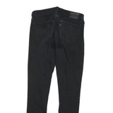 LEVI'S Womens 711 Slim Black Denim Jeans Cotton Blend W26 L28 Zip Classic