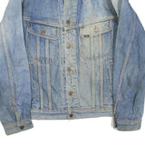 LEE Mens Blue Denim Cotton Blend Button Jacket L Classic Fit Casual Comfortable