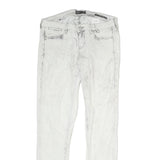 GUESS Womens White Slim Cotton Trousers W28 L28 Zip Casual Stylish
