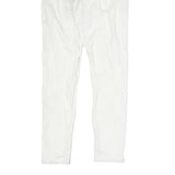GUESS Womens White Slim Cotton Trousers W28 L28 Zip Casual Stylish