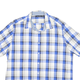 NAUTICA Mens Blue White & Black Check Shirt 2XL Cotton Blend Casual