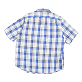 NAUTICA Mens Blue White & Black Check Shirt 2XL Cotton Blend Casual
