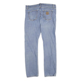 CARHARTT Mens Jeans Blue Regular Straight Denim Light W34 L32 Zip Cotton Blend