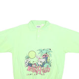 STARLIGHTS Mens Light Green Beach Club Short Sleeve Printed Polo Shirt L Relaxed