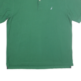 NAUTICA Mens Green Cotton Short Sleeve Plain XL Polo Shirt Classic Fit Casual