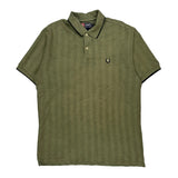 Chaps Ralph Lauren Striped Polo Shirt - Large Green Cotton
