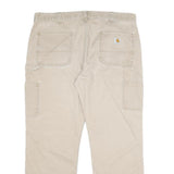 CARHARTT Mens Cotton Beige Relaxed Straight Trousers W38 L30 Workwear Utility