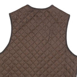HENRI LLOYD Mens Brown Quilted Vest L Polyester Button Closure Classic Fit