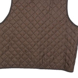 HENRI LLOYD Mens Brown Quilted Vest L Polyester Button Closure Classic Fit