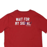 NAUTICA Mens Red Graphic T-Shirt 2XL Short Sleeve Crew Neck Cotton Blend Casual