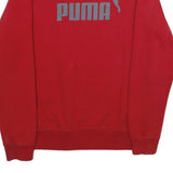 PUMA Mens Red Cotton Blend Crew Neck Sweatshirt M Logo Graphic Comfort