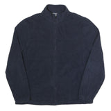 STARTER Mens Navy Blue Zip Up Jacket L Polyester Casual Plain