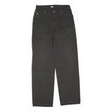 TOMMY JEANS Womens Regular Fit Black Denim Cotton Blend W30 L32 Classic Zip