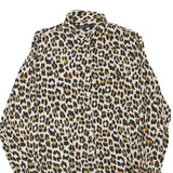 ZARA Womens Beige & Brown Leopard Print Shirt Long Sleeve Collared XS Animal
