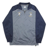 ADIDAS Mens Grey & Navy Basketball Jacket M Polyester Zip Classic Sport