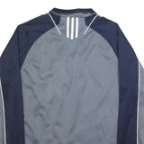 ADIDAS Mens Grey & Navy Basketball Jacket M Polyester Zip Classic Sport