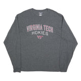 CHAMPION Mens Grey Virginia Tech Hokies Long Sleeve Crew Neck T-Shirt XL Cotton