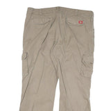 DICKIES Mens Cotton Blend Beige Regular Fit Straight Leg Trousers W38 L30 Casual