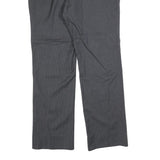 TOMMY HILFIGER Mens Grey Wool Regular Straight Trousers W38 L34 Pinstripe