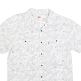 LEVI'S Mens White & Grey Floral Print Cotton Blend Shirt M Summer Casual