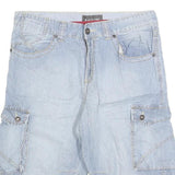 BIAGGINI Mens Light Blue Cargo Denim Shorts M W32 Casual Summer Wear