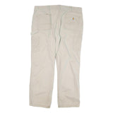 CARHARTT Mens Cotton Blend Beige Relaxed Straight Trousers W40 L30 Workwear