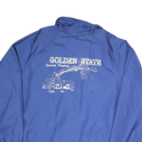 PORT & COMPANY Mens Blue Button Jacket XL Nylon Plain Lightweight Casual