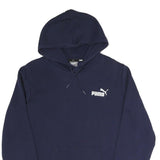 PUMA Mens Navy Blue Hoodie S Cotton Blend Pullover Sport Casual Sweatshirt