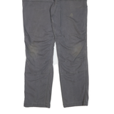 CARHARTT Mens Regular Grey Cotton Blend Workwear Trousers W38 L34 Zip Pocket