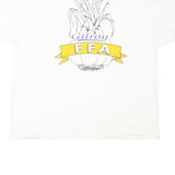 HANES Mens White Cotton Blend Graphic T-Shirt XL Crew Neck Short Sleeve Gilroy