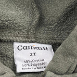 Age 2 Carhartt Hoodie - 2XS Green Cotton Blend